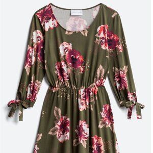 French Grey Alita Brushed Knit Floral Dress